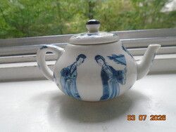 1985 Kangxi kék-fehér teáskanna Victoria és Albert brit Múzeum kollekciója,Franklin Mint USA,Japán