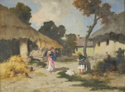 (N) Neogrády Antal (1861 – 1942) : Falusi udvaron