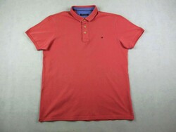 TOMMY HILFIGER (L / XL) ELEGÁNS RÖVID UJJÚ FÉRFI GALLÉROS PÓLÓ