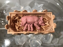 SZOBOR - MALACÓL - FA - GUMI - 8 x 4 x 3 cm - GYŰJTEMÉNYBŐL - NÉMET  - HIBÁTLAN