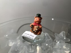 SZOBOR - ÜVEG - MALAC - TÖMÖR - 3 x 3 cm - GYŰJTEMÉNYBŐL - NÉMET  - HIBÁTLAN