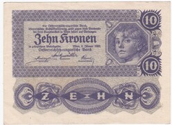 10 Korona 1922    A képen látható Szép állapotban