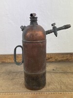-AX664- Antik 1.8 kg vörösréz kézi permetező sárgaréz szeleppel régi réz permetezőgép dekoráció