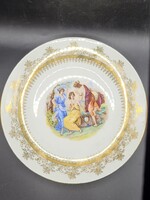 Antik EPIAG porcelán dísztányér (24 cm) – „Három Grácia” jelenettel