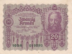 20 Korona 1922   A képen látható   állapotban