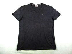 EREDETI TOMMY HILFIGER (XL) SPORTOS ELEGÁNS RÖVID UJJÚ FÉRFI SÖTÉTSZÜRKE PÓLÓ