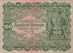 100 Korona 1922   A képen látható  állapotban
