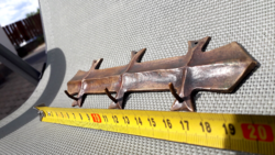 Papp Zoltán? bronz v. réz akasztó, kulcstartó, retro, 17cm.