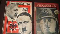 2 Tolnai Világlapja a címlapokon Hitler, Hindenburg, Mussolini