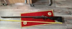 Gyűjtemény Antik 1830-40 elöltöltős csappantyús puska a hozzá tartozó eredeti fa töltővesszővel. Hi
