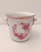 Herendi porcelán rózsaszín indiai kosár mintás kaspó
