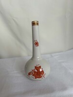 Herendi kézzel festett porcelán váza - Apponyi vörös mintás (7074/AP) - 20 cm - hibátlan