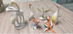 Hollóházi porcelán nippek! Kócsagpár, liba, lúd, kacsa, hal