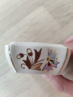 I. osztályú Zsolnay porcelán kis doboz alja / ékszertartó tálka (7 cm) – Hibátlan