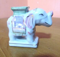 Régi antik miniatűr art deco porcelán elefánt figura  miniatűr 6,5 x7,5  cm