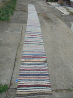 Régi rongy pokróc, futó szőnyeg -  8,65 m x 67 cm - népi, paraszti