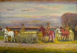 Áldozó József (1892 - 1983) VONULÓ KATONÁK 1945