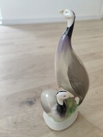 Ritka Hollóházi porcelán Gyöngytyúk pár figura – Hibátlan, 20 cm
