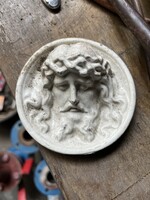 Antik / Vintage Jézus Krisztus kerámia domborművek – több méretben