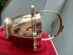 Antik art deco pezsgős vödör, bor hűtő pohártartókkal ezüstözött alpakkából / Koktél parti kellék