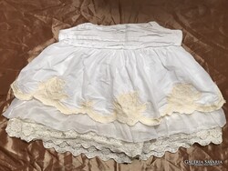 SIMONA BARBIERI - HÍMZETT- CSIPKE - SZOKNYA PAMUT - derék - 80 cm -hossz- 42 cm - ÚJSZERŰ - HIBÁTLAN