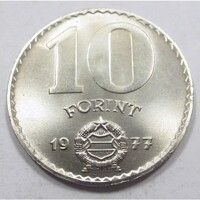 Magyarország,10 forint 1977 aUNC+ nikkel