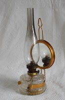 Fali petróleum lámpa működik régi Trade Mark Made in Hungary feliratok magyar termék tükrös 32cm