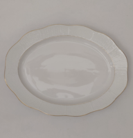 Hibátlan! Herendi porcelán fehér-arany mintás nagy sültes pecsenyés  tál