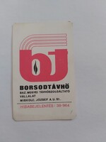 BORSODTÁVHŐ -BAZ. MEGYEI TÁVHŐSZOLGÁLTATÓ VÁLLALAT Miskolc kártyanaptár 1980