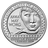 USA,quarter dollar 2022 D - Anna May Wong színésznő aUNC+ nikkel