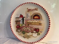ASZTALKÖZÉP - KÍNÁLÓ - PIZZA -  30 cm - OLASZ  -  PORCELÁN - JELZETT - HIBÁTLAN