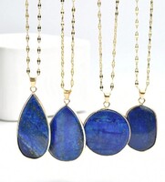 Lapis Lazuli Nyaklánc 4 Darabos Ékszer Szett Aranyozott 316L Nemesfém Hipoallergén Ékszer. Új!