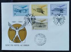 F4101-4 / 1991 Száz éve repül az ember bélyegsor FDC-n
