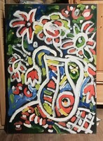 Cs. Németh Miklós: Csendélet vázában... 70x100 cm