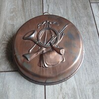 Régi bronzírozott acél sütőforma (19,3x3,7 cm)