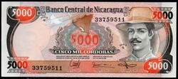 Nicaragua 5000 cordobas UNC 1985