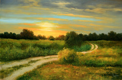 Lantos György: Alkony 40x60 cm