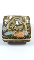 Antik Japán Satsuma Porcelán Bonbonier / Ékszerdoboz – Meiji-kor, Dai Nippon jelzéssel