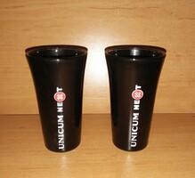 Unicum fekete üveg pohár párban (9/K)