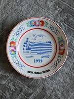 Ritka Hollóházi Magyar Földrajzi Társaság fali tányér (1975)