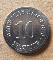 Német birodalmi 10 pfennig 1876 (S52)