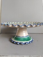 Antik / Régi Spanyol majolika talpas kínáló tál / tazza- . 23.5 cm