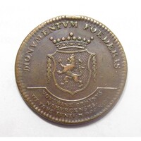Belgium,II. Ferenc koronázási zseton 1792 - Namur VF+ réz 12g32mm