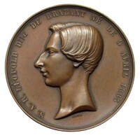 Belgium,Alphée Dubois: Leopold brabanti főherceg szenátus tagnak választására 1853 EF+ bronz 53.40g5