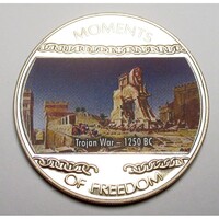 Libéria,10 dollars 2004 PP - A szabadság pillanatai - Trójai háború - Kr. e. 1250 UNC nikkel