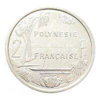 Francia Polinézia,2 francs 2004 aUNC+ aluminium