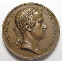 Ausztria,K. Lange: V. Ferdinánd - A bécsi Freyung szökőkút építésére 1846 VF+ bronz 66g49mm
