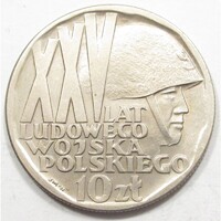Lengyelország,10 zlotych 1968 - Lengyel néphadsereg aUNC+ nikkel