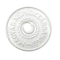 Magyarország,2 fillér 1963 - Félre lyukasztott EF+ aluminium