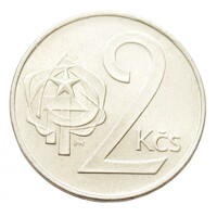 Csehszlovákia,2 koruny 1990 aUNC+ nikkel